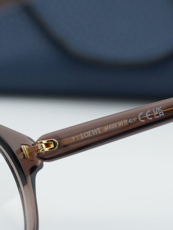 Loewe LW50085F 050 Unisex Round Eyeglasses - Shiny Brown 49mm main image 10